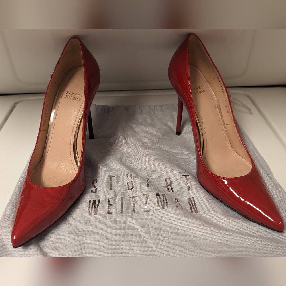 Stuart Weitzman Red Patent Leather Heels